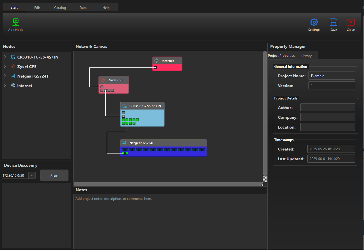Screenshot of dark UI Interface